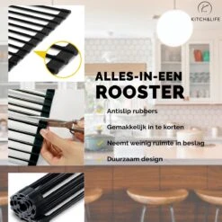 Kitch&Life Afdruiprek Oprolbaar - Mat Zwart - Pannenonderzetter - Afdruipmat - Keukenrek 3-in-1 3 Kitch&Life Afdruiprek Oprolbaar - Mat Zwart - Pannenonderzetter - Afdruipmat - Keukenrek 3-in-1 -bol winkel 1200x1200 1705