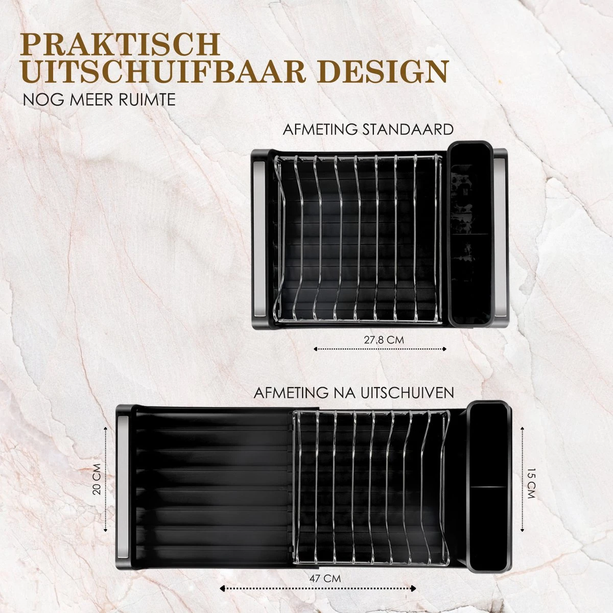 MIRI Afdruiprek – Afwasrek – Uitschuifbaar – Met Lekbak in Gootsteen – Afwas – Roestvrij Staal – Zwart MIRI Afdruiprek – Afwasrek – Uitschuifbaar – Met Lekbak In Gootsteen – Afwas – Roestvrij Staal – Zwart -bol winkel 1200x1200 1754