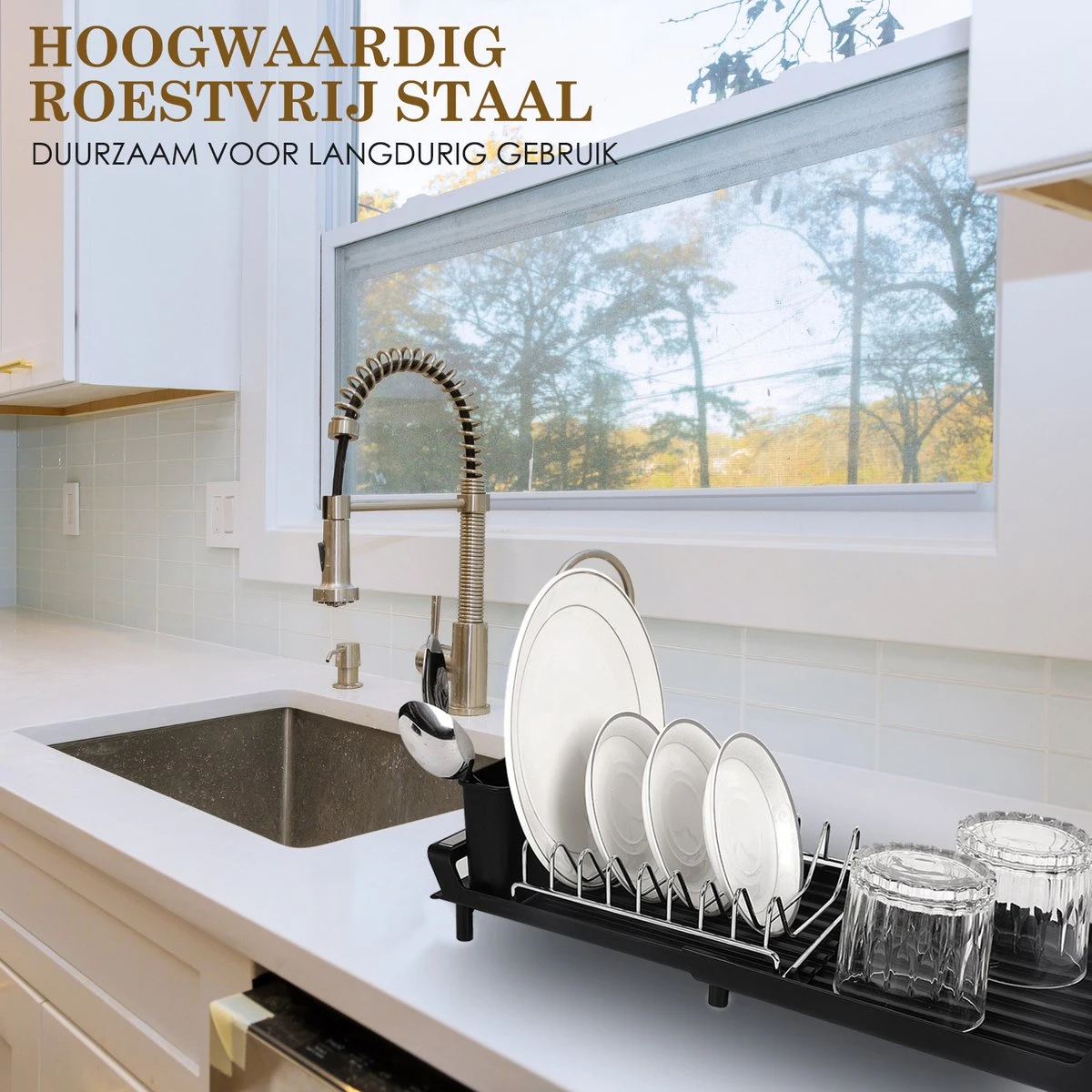 MIRI Afdruiprek – Afwasrek – Uitschuifbaar – Met Lekbak in Gootsteen – Afwas – Roestvrij Staal – Zwart MIRI Afdruiprek – Afwasrek – Uitschuifbaar – Met Lekbak In Gootsteen – Afwas – Roestvrij Staal – Zwart -bol winkel 1200x1200 1755