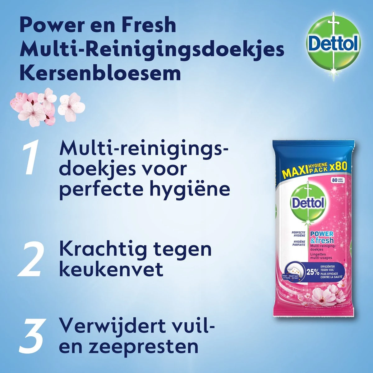 Dettol - Schoonmaakdoekjes - Power & Fresh - Kersenbloesem - 80 stuks x8 Dettol - Schoonmaakdoekjes - Power & Fresh - Kersenbloesem - 80 Stuks X8 -bol winkel 1200x1200 2074