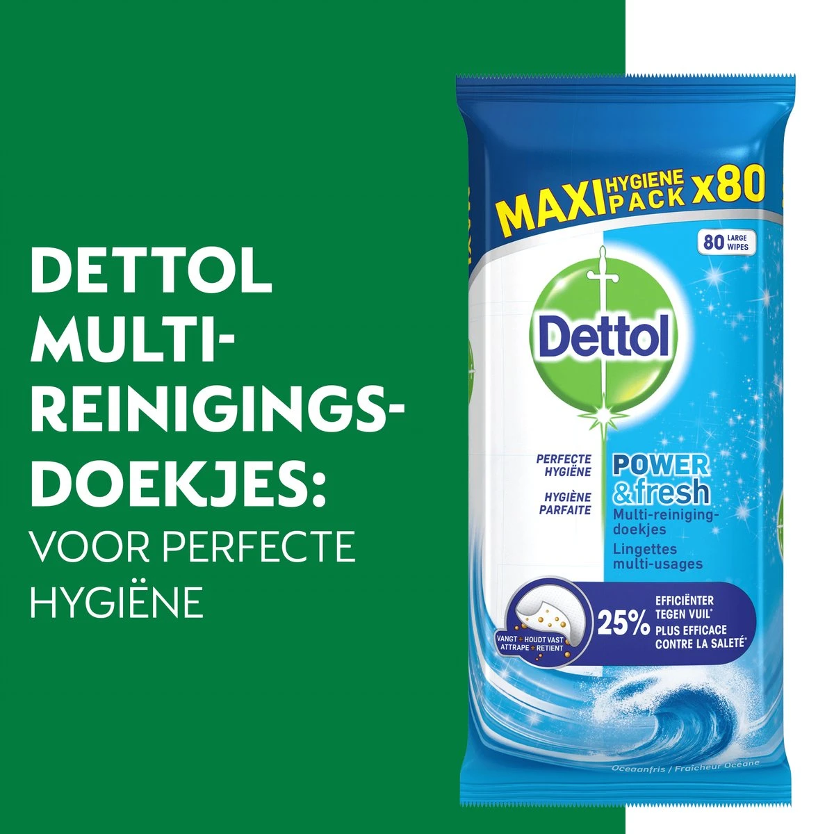 Dettol - Power & Fresh - Schoonmaakdoekjes - Oceaanfris - 4 x 80 doekjes Dettol - Power & Fresh - Schoonmaakdoekjes - Oceaanfris - 4 X 80 Doekjes -bol winkel 1200x1200 2076