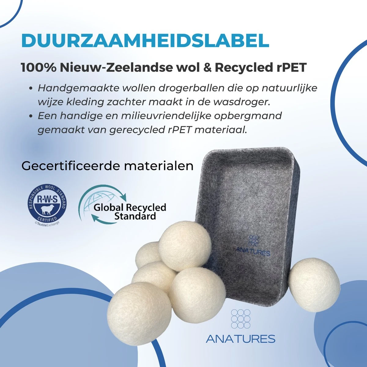 ANATURES Wollen XL Drogerballen 6 stuks in opbergmand – Herbruikbare Droogballen Wasdroger – Nieuw Zeelands RWS Schaapswol - Wasdrogerballen Duurzaam – Natuurlijke Wasverzachter ANATURES Wollen XL Drogerballen 6 Stuks In Opbergmand – Herbruikbare Droogballen Wasdroger – Nieuw Zeelands RWS Schaapswol - Wasdrogerballen Duurzaam – Natuurlijke Wasverzachter -bol winkel 1200x1200 76