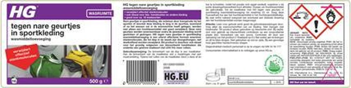 HG tegen nare geurtjes in sportkleding wasmiddeltoevoeging - 500gr - ook bruikbaar voor handdoeken en andere kleding - elimineert 100% stankmoleculen - biologisch afbreekbaar HG Tegen Nare Geurtjes In Sportkleding Wasmiddeltoevoeging - 500gr - Ook Bruikbaar Voor Handdoeken En Andere Kleding - Elimineert 100% Stankmoleculen - Biologisch Afbreekbaar -bol winkel