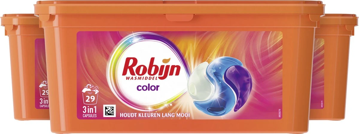 Robijn Color 3 in 1 Wascapsules - 3 x 29 wasbeurten - Halfjaarbox Robijn Color 3 In 1 Wascapsules - 3 X 29 Wasbeurten - Halfjaarbox -bol winkel