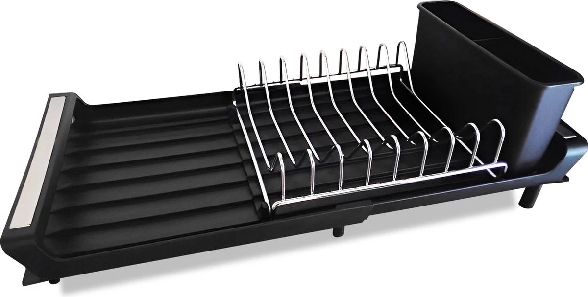 MIRI Afdruiprek – Afwasrek – Uitschuifbaar – Met Lekbak in Gootsteen – Afwas – Roestvrij Staal – Zwart MIRI Afdruiprek – Afwasrek – Uitschuifbaar – Met Lekbak In Gootsteen – Afwas – Roestvrij Staal – Zwart -bol winkel 1200x607 1