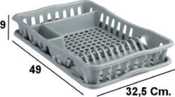 Merkloos Decopatent® Afdruiprek Voor Afwas - Afdruiprekje Met Lekbak - Kunststof Afdruipmat - Afwassen Borden & Bestek - 32.5x49x9 - Grijs 4 Merkloos Decopatent® Afdruiprek Voor Afwas - Afdruiprekje Met Lekbak - Kunststof Afdruipmat - Afwassen Borden & Bestek - 32.5x49x9 - Grijs -bol winkel 1200x668 5