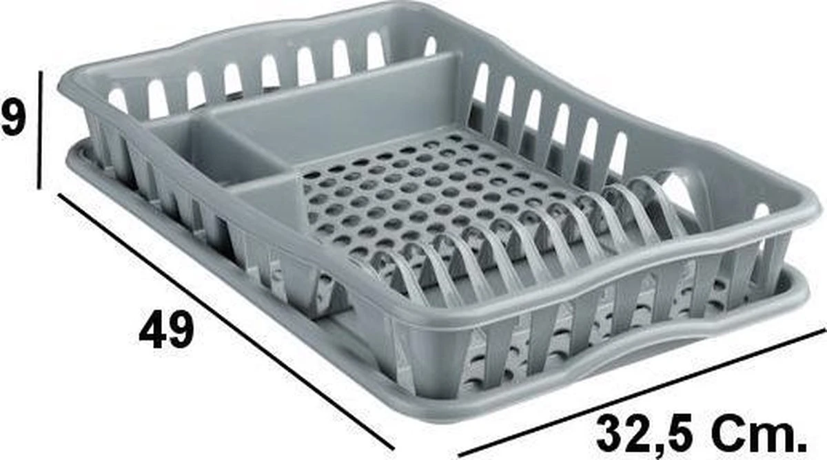 Decopatent® Afdruiprek voor afwas - Afdruiprekje met Lekbak - Kunststof Afdruipmat - Afwassen borden & bestek - 32.5x49x9 - Grijs Merkloos Decopatent® Afdruiprek Voor Afwas - Afdruiprekje Met Lekbak - Kunststof Afdruipmat - Afwassen Borden & Bestek - 32.5x49x9 - Grijs -bol winkel 1200x668 5