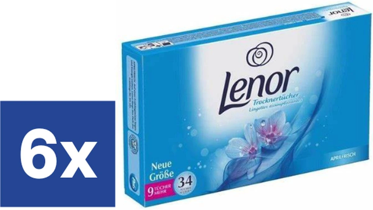 Lenor Droogtrommeldoekjes Aprilfris - 6 x 34 Stuks (204 doekjes) Lenor Droogtrommeldoekjes Aprilfris - 6 X 34 Stuks (204 Doekjes) -bol winkel