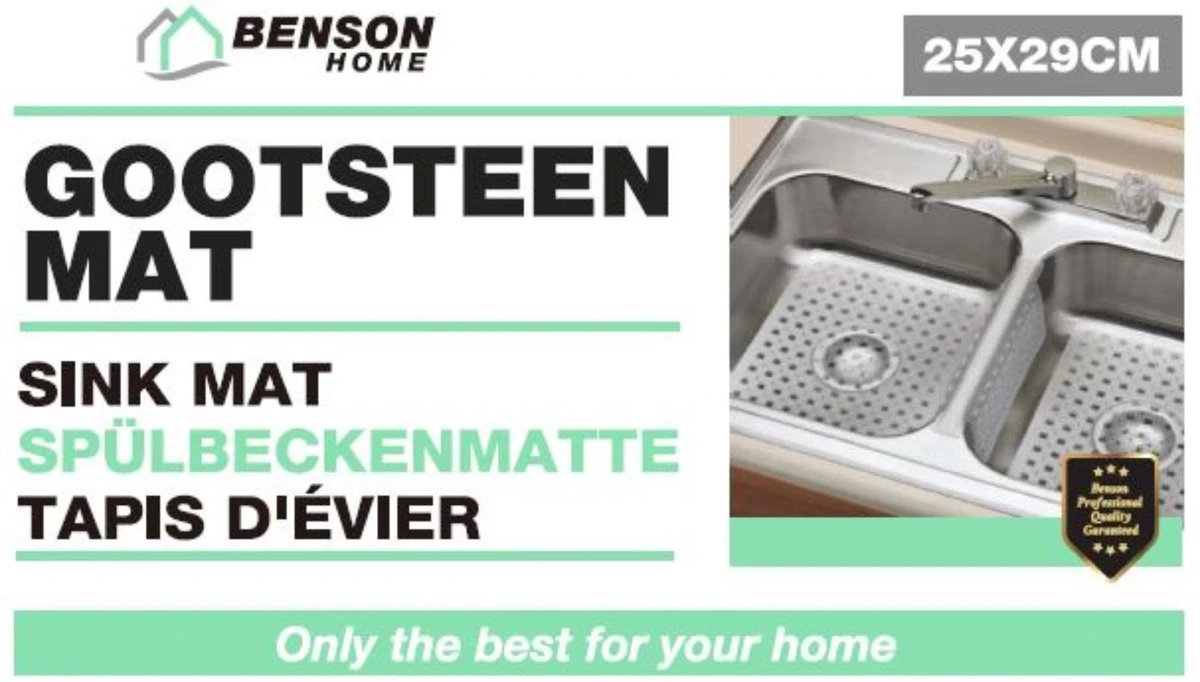 Gootsteenmat PVC vierkant grijs 28 cm Merkloos Gootsteenmat PVC Vierkant Grijs 28 Cm -bol winkel