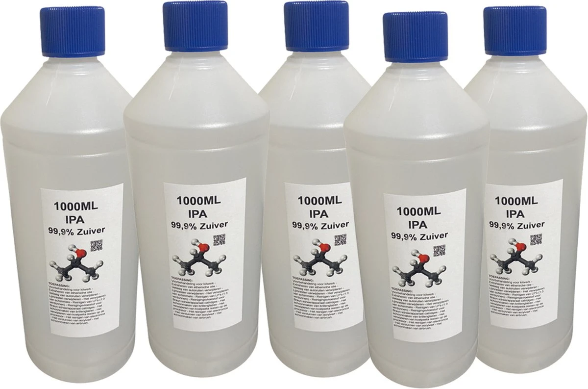 Isopropanol - Isopropyl - Alcohol - IPA - 99,9% zuiver - 5x 1000ml Isopropanol - Isopropyl - Alcohol - IPA - 99,9% Zuiver - 5x 1000ml -bol winkel 1200x793 4