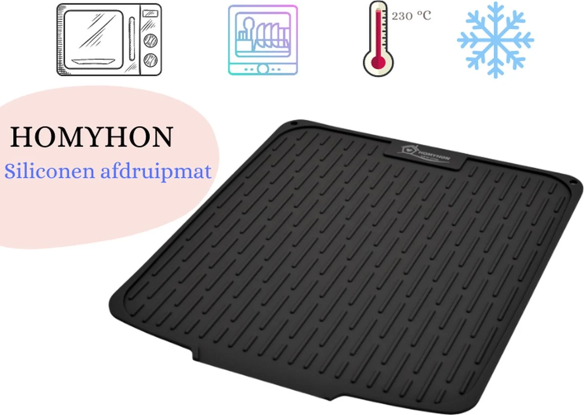 HOMYHON Afdruipmat -Afdruipmat Siliconen -Pannenonderzetter- Antislip -Hittebestendig - Aanrecht Mat -Siliconen Mat - 40 X 46 cm - Zwart HOMYHON Afdruipmat -Afdruipmat Siliconen -Pannenonderzetter- Antislip -Hittebestendig - Aanrecht Mat -Siliconen Mat - 40 X 46 Cm - Zwart -bol winkel 1200x852 4