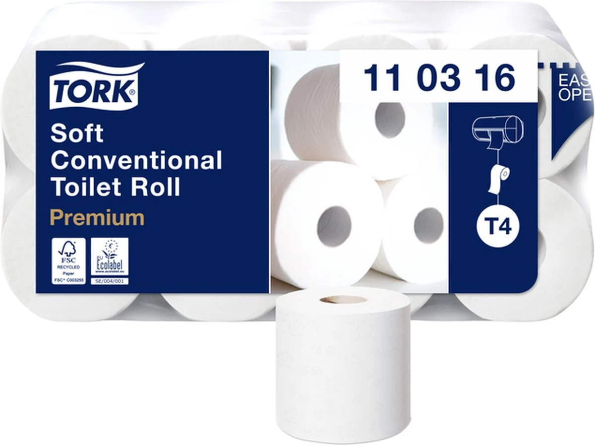 Tork Traditioneel Toiletpapier 3-laags Wit 250 Vel T4 Premium Tork Traditioneel Toiletpapier 3-laags Wit 250 Vel T4 Premium -bol winkel