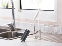 Dagelijkse Benodigdheden Winkel 42 Merkloos Flessenborstel - Siliconen - Schoonmaak - Baby - Bidon - Dopper - Flessen - Reiniger - Wit - Grijs - Glazen - Borstel