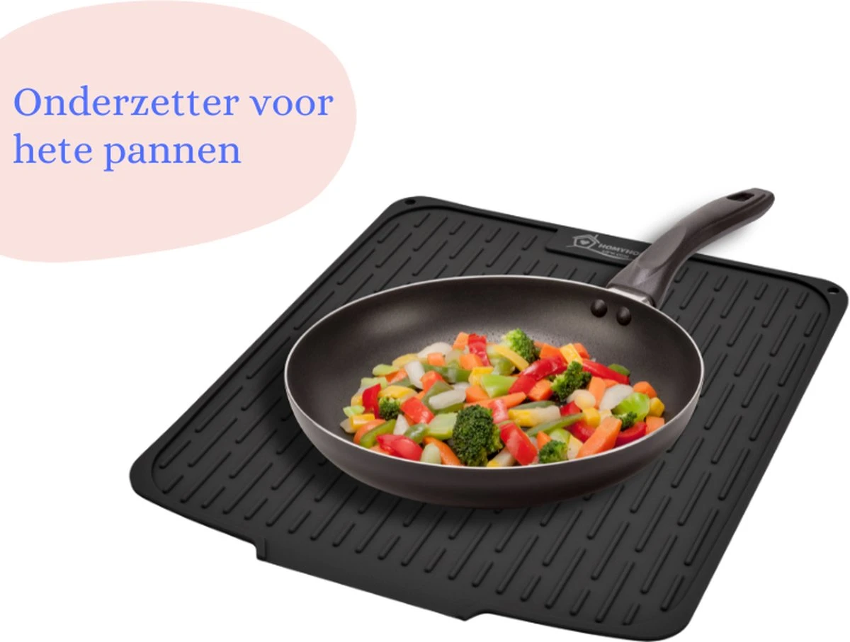 HOMYHON Afdruipmat -Afdruipmat Siliconen -Pannenonderzetter- Antislip -Hittebestendig - Aanrecht Mat -Siliconen Mat - 40 X 46 cm - Zwart HOMYHON Afdruipmat -Afdruipmat Siliconen -Pannenonderzetter- Antislip -Hittebestendig - Aanrecht Mat -Siliconen Mat - 40 X 46 Cm - Zwart -bol winkel 1200x907 3