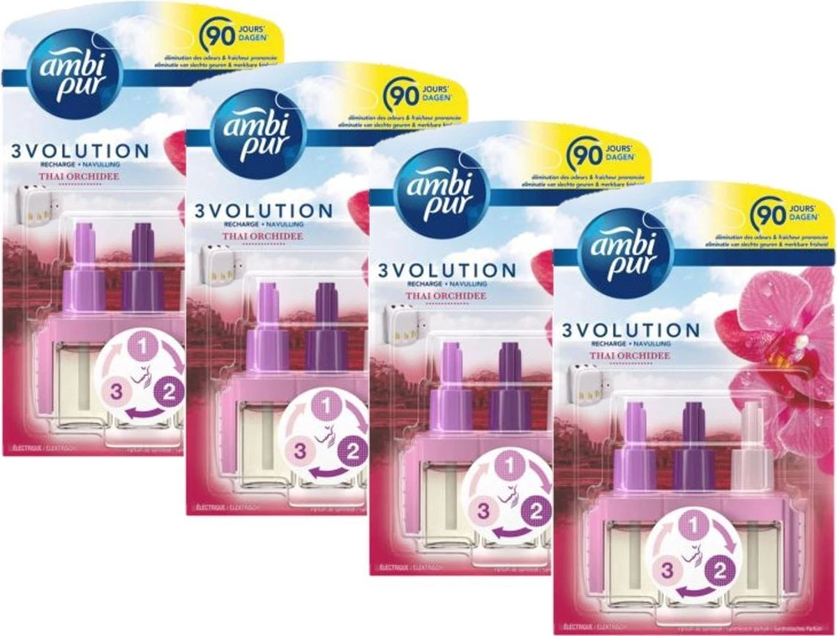 Ambi Pur Luchtverfrisser navulling 3Volution Thai Orchidee 4 x 20 ml Ambi Pur Luchtverfrisser Navulling 3Volution Thai Orchidee 4 X 20 Ml -bol winkel 1200x912 4