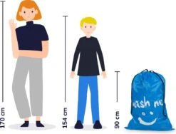 Wonair - Waszakken Voor Wasgoed - 60x90cm - Hemelsblauw - Met Trekkoord -bol winkel 1200x913 1