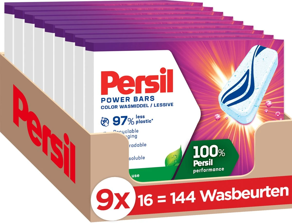 Persil Power Bars Kleur Wasmiddel - Voordeelverpakking - 9 x 16 wasbeurten Persil® Persil Power Bars Kleur Wasmiddel - Voordeelverpakking - 9 X 16 Wasbeurten -bol winkel