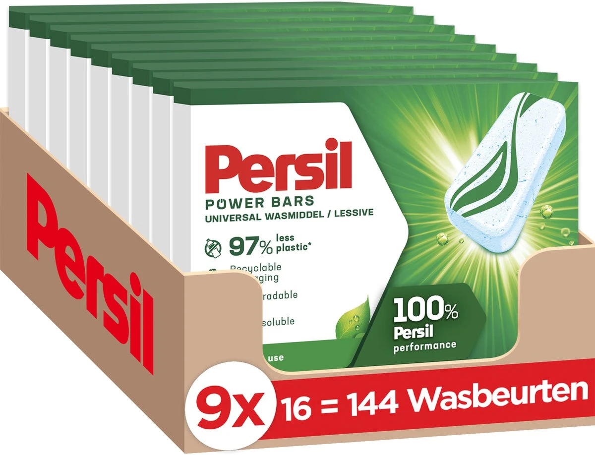Persil Power Bars Universal Wasmiddel - Voordeelverpakking - 9 x 16 wasbeurten Persil® Persil Power Bars Universal Wasmiddel - Voordeelverpakking - 9 X 16 Wasbeurten -bol winkel