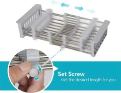 IBright Verstelbare Keukenrek - Gootsteen Mand - Afdruiprek – Vergiet – Verstelbaar In Lengte - Uitschuifbaar - RVS Grijs 4 IBright Verstelbare Keukenrek - Gootsteen Mand - Afdruiprek – Vergiet – Verstelbaar In Lengte - Uitschuifbaar - RVS Grijs -bol winkel 1200x925