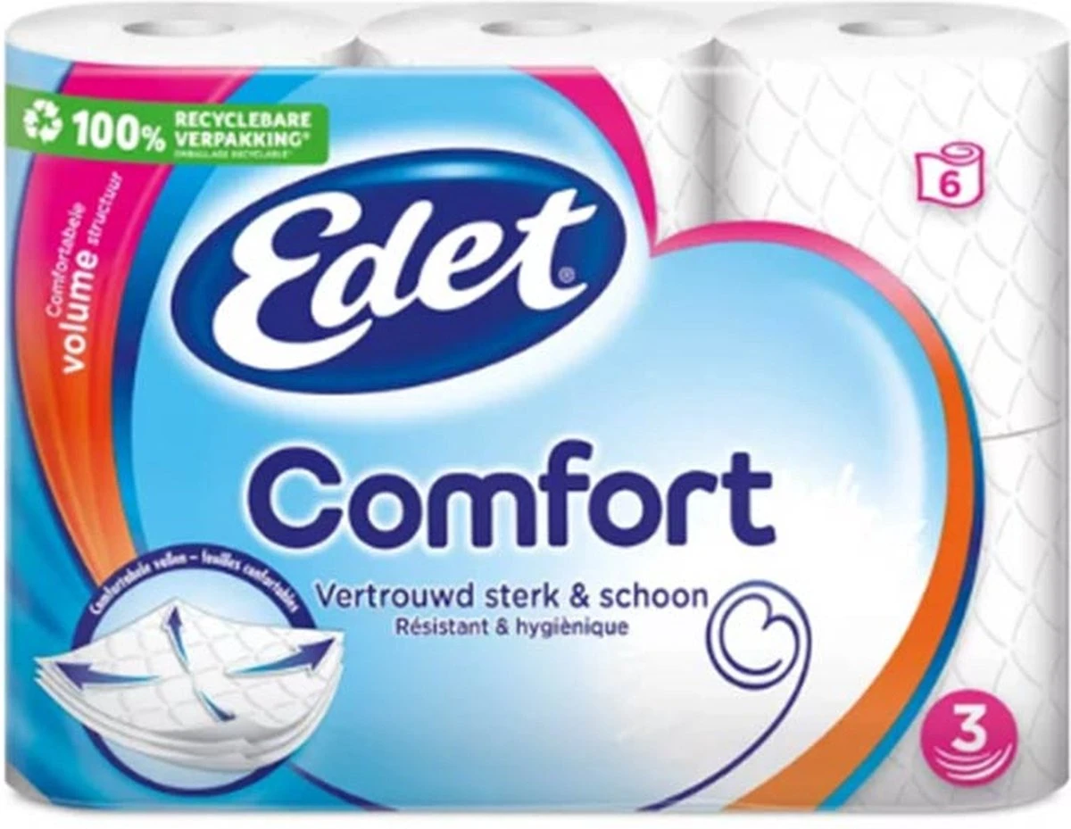 Edet Comfort 3-laags WC Papier - 60 Rollen Edet Comfort 3-laags WC Papier - 60 Rollen -bol winkel