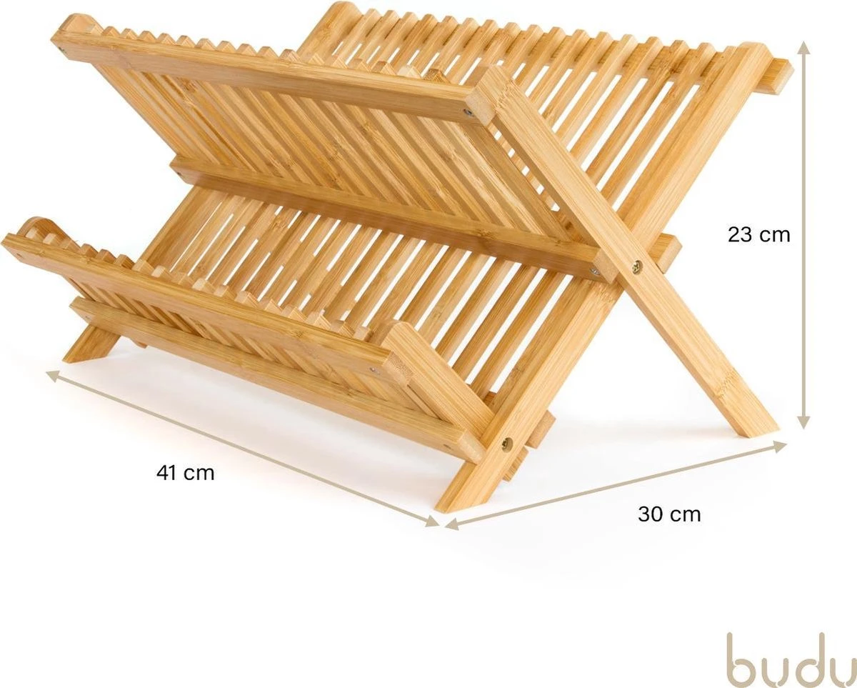 Budu Afdruiprek - Afdruiprekje van bamboe hout - Afdruiprek voor afwas - Vaatwasrek - Keukenrek - Inklapbaar - Opvouwbaar - Budu Afdruiprek - Afdruiprekje Van Bamboe Hout - Afdruiprek Voor Afwas - Vaatwasrek - Keukenrek - Inklapbaar - Opvouwbaar - -bol winkel 1200x963 3