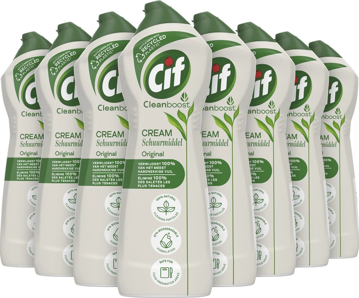 Cif CleanBoost Cream Original Schuurmiddel - 8 x 750 ml - Voordeelverpakking Cif CleanBoost Cream Original Schuurmiddel - 8 X 750 Ml - Voordeelverpakking -bol winkel 1200x995 1