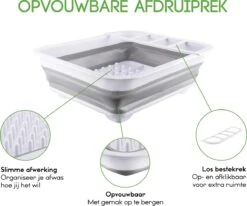 Merkloos Afdruiprek Voor Afwas - Afwasrek - Opvouwbaar - Inklapbaar - Compact - Vaatwasrek Met Bestekrekje -bol winkel 1200x999