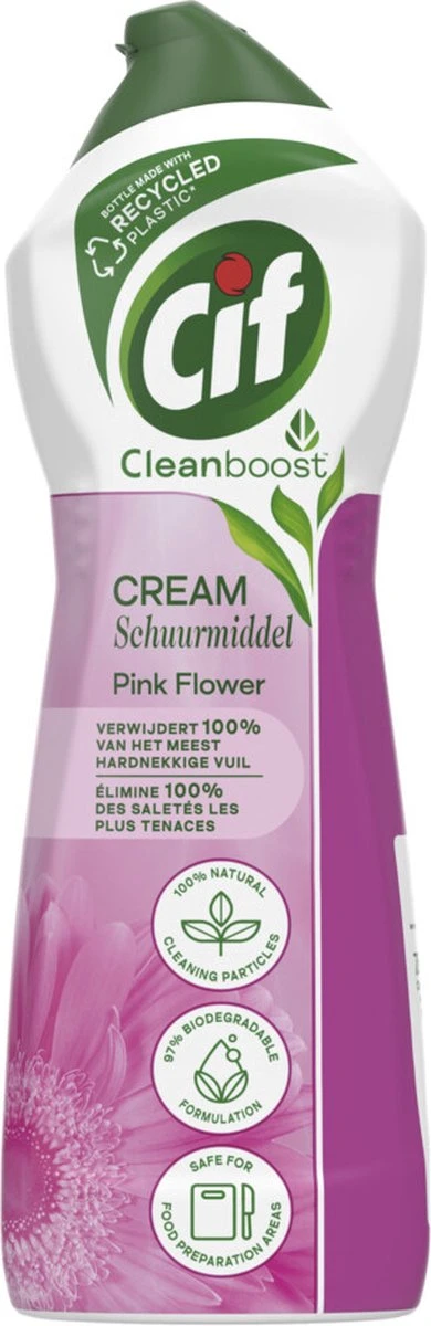 Cif CleanBoost Cream Pink Schuurmiddel - 8 x 750 ml - Voordeelverpakking Cif CleanBoost Cream Pink Schuurmiddel - 8 X 750 Ml - Voordeelverpakking -bol winkel 390x1200 2