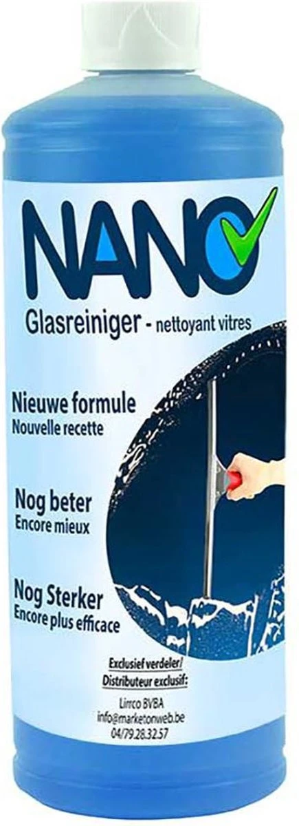 NANO - Glasreiniger - Op basis van alcohol - Voor alle soorten glas en spiegels - 1L NANO - Glasreiniger - Op Basis Van Alcohol - Voor Alle Soorten Glas En Spiegels - 1L -bol winkel 435x1200 3