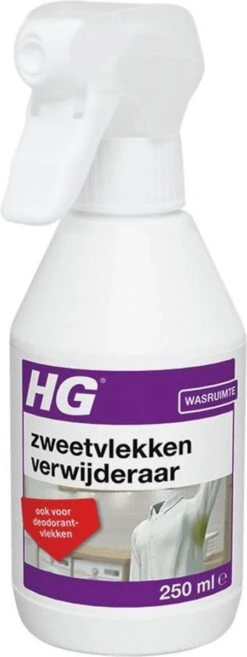 HG Zweetvlekkenverwijderaar - 250ml - Effectief Tegen Zweet- En Deodorantvlekken - Geschikt Voor Wit En Gekleurd Textiel -bol winkel 451x1200