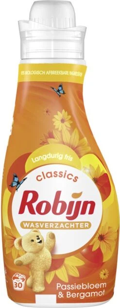 Robijn Classics Passiebloem & Bergamot Wasverzachter - 8 X 30 Wasbeurten - Voordeelverpakking -bol winkel 469x1200