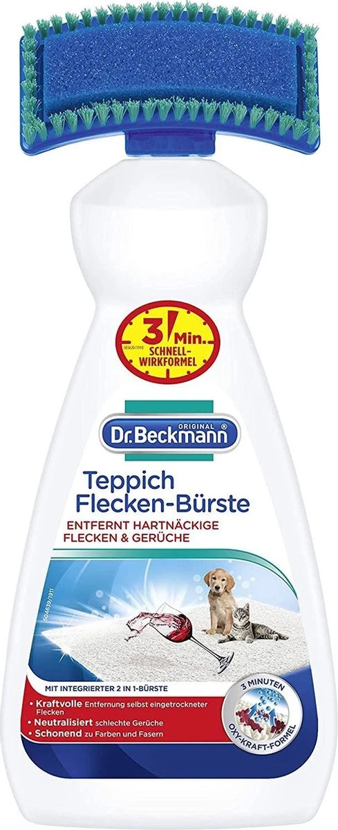 Dr. Beckmann Tapijtvlekkenborstel - Tapijtreiniging - Tapijt Vlekverwijderaar met Borstel - Schoon tapijt - Dierenvlekkenverwijderaar Dr. Beckmann Tapijtvlekkenborstel - Tapijtreiniging - Tapijt Vlekverwijderaar Met Borstel - Schoon Tapijt - Dierenvlekkenverwijderaar -bol winkel 489x1200 2
