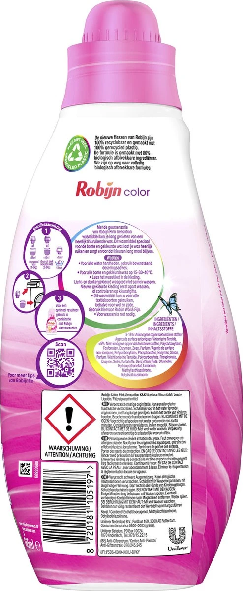 Robijn Klein & Krachtig Classics Color Pink Sensation Vloeibaar Wasmiddel - 8 x 19 wasbeurten - Voordeelverpakking Robijn Klein & Krachtig Classics Color Pink Sensation Vloeibaar Wasmiddel - 8 X 19 Wasbeurten - Voordeelverpakking -bol winkel 494x1200 2