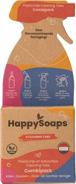 HappySoaps Cleaning Tabs - Combipack Met 4 Verschillende Tabs - Allesreiniger, Keukenreiniger, Glasreiniger En Sanitairreiniger - 100% Plasticvrij, Duurzaam & Vegan 2 HappySoaps Cleaning Tabs - Combipack Met 4 Verschillende Tabs - Allesreiniger, Keukenreiniger, Glasreiniger En Sanitairreiniger - 100% Plasticvrij, Duurzaam & Vegan -bol winkel 496x1200 3