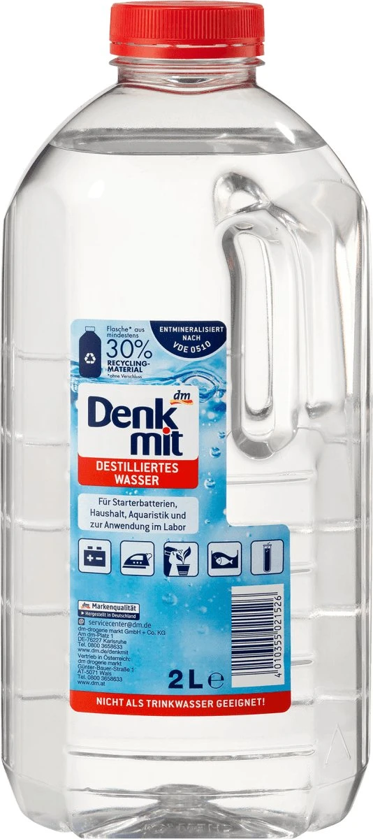 Denkmit Gedestilleerd water, 2 liter Denkmit Gedestilleerd Water, 2 Liter -bol winkel
