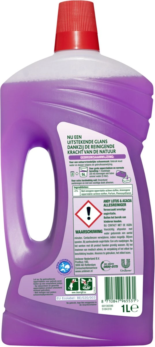 Andy Lotus & Acacia Allesreiniger - 6 x 1L - Voordeelverpakking Andy Lotus & Acacia Allesreiniger - 6 X 1L - Voordeelverpakking -bol winkel 538x1200 1