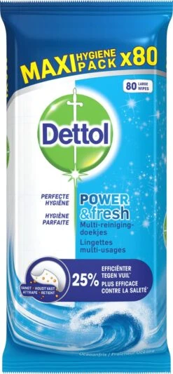 Dettol - Power & Fresh - Schoonmaakdoekjes - Oceaanfris - 4 X 80 Doekjes 4 Dettol - Power & Fresh - Schoonmaakdoekjes - Oceaanfris - 4 X 80 Doekjes -bol winkel 556x1200