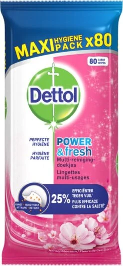 Dettol - Schoonmaakdoekjes - Power & Fresh - Kersenbloesem - 80 Stuks X8 5 Dettol - Schoonmaakdoekjes - Power & Fresh - Kersenbloesem - 80 Stuks X8 -bol winkel 558x1200