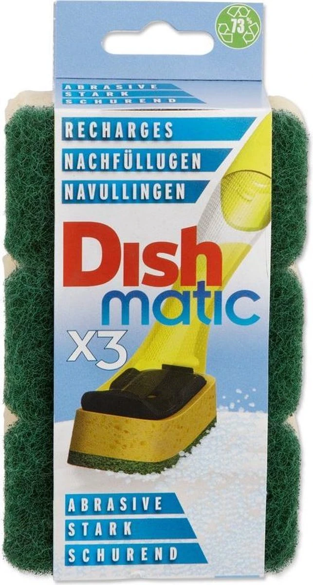 Dishmatic Schuursponsjes Navulling | 3 Stuks | Voor Afwasborstel Met Zeep Dispenser Dishmatic Schuursponsjes Navulling | 3 Stuks | Voor Afwasborstel Met Zeep Dispenser -bol winkel 643x1200 1