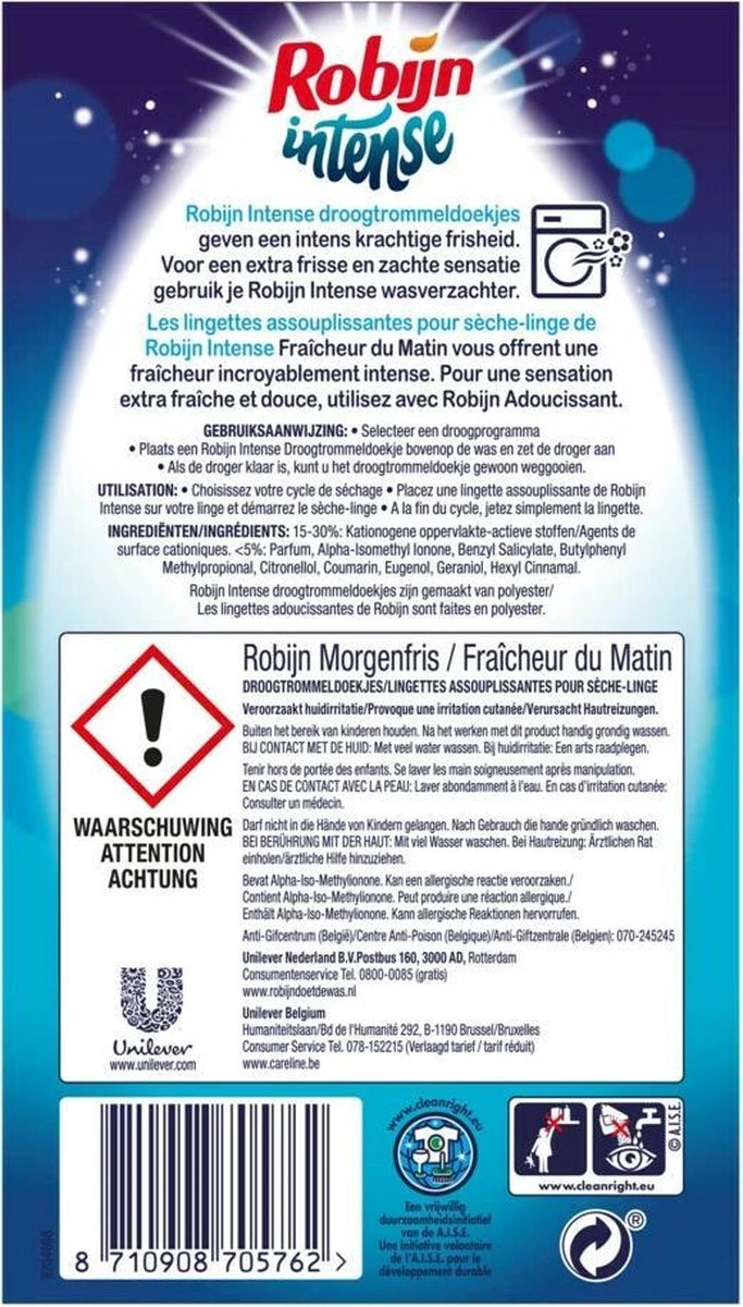 Robijn Intense Morgenfris Droogtrommeldoekjes - 9 x 20 stuks - Voordeelverpakking Robijn Intense Morgenfris Droogtrommeldoekjes - 9 X 20 Stuks - Voordeelverpakking -bol winkel