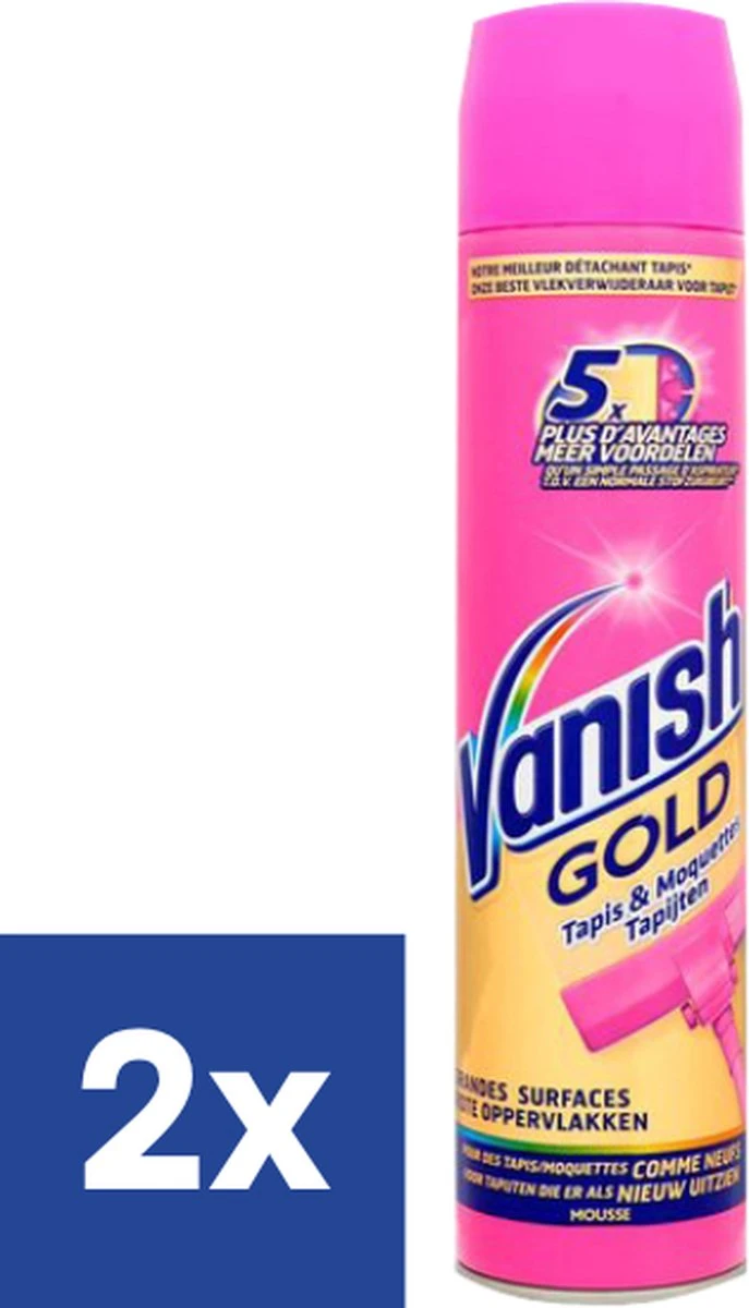 Vanish Oxi Action Gold Tapijt Mousse - 600 mL x2 Vanish Oxi Action Gold Tapijt Mousse - 600 ML X2 -bol winkel