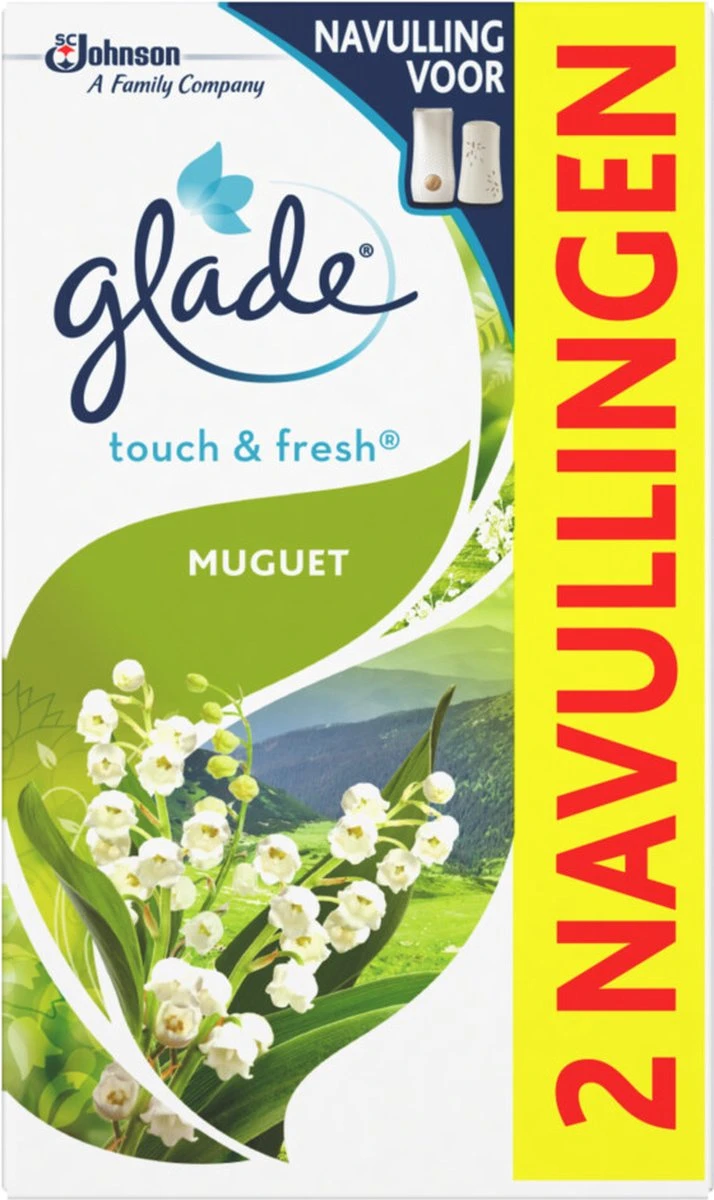 Glade by Brise Touch & Fresh Muguet Navulling - 2 stuks Glade By Brise Touch & Fresh Muguet Navulling - 2 Stuks -bol winkel
