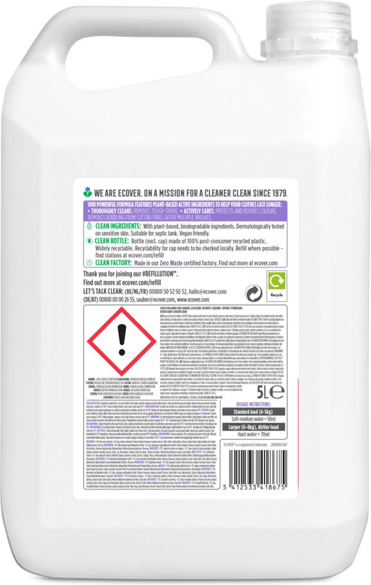 Ecover Vloeibaar Wasmiddel - Color Appelbloesem Freesia - 5L Ecover Vloeibaar Wasmiddel - Color Appelbloesem Freesia - 5L -bol winkel