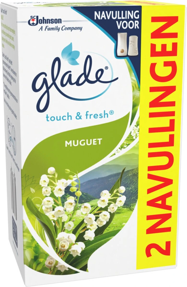 Glade by Brise Touch & Fresh Muguet Navulling - 2 stuks Glade By Brise Touch & Fresh Muguet Navulling - 2 Stuks -bol winkel
