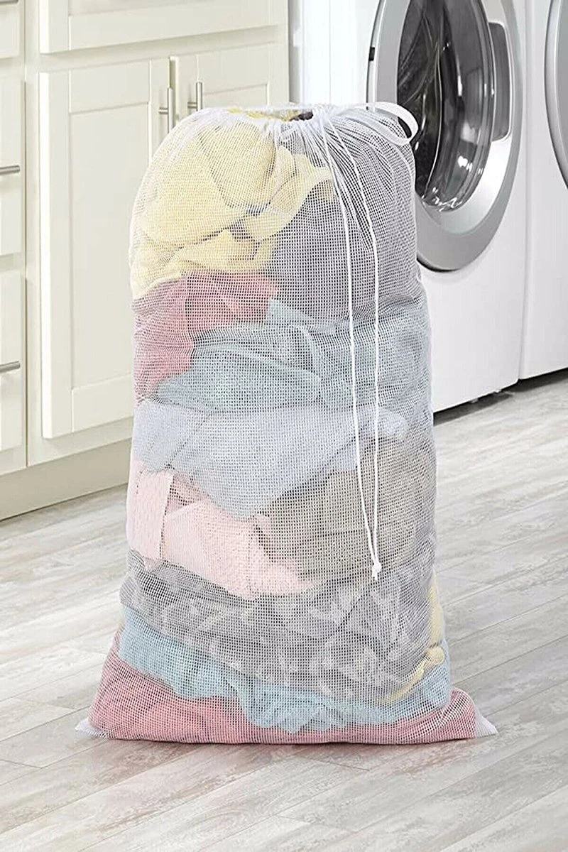 Wasnet Waszak - Groot - XL - 60 x 80 CM - Wit - Treksysteem - Trekbandsluiting - Polyester - Laundry bag Wasnet Waszak - Groot - XL - 60 X 80 CM - Wit - Treksysteem - Trekbandsluiting - Polyester - Laundry Bag -bol winkel