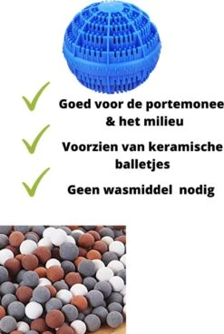 Merkloos V&P Wasbol Set Van 2 - Ecologische Wasbal - Keramische Balletjes - Duurzaam - Blauw - Wasmachine Reiniger - Wasmachine - Zonder Gebruik Van Wasmiddel -bol winkel 808x1200