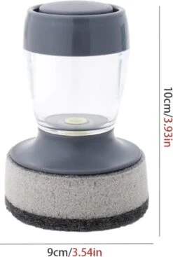 Afwasborstel Met Zeepdispenser – Met 3 Verschillende Opzet Stukken – Inclusief Houder – Grijs – Afwas Borstel Zeepreservoir – Zeep Handborstel – Doseerpomp – Afwasmiddel Dispenser – Navulbaar -bol winkel 808x1200 3