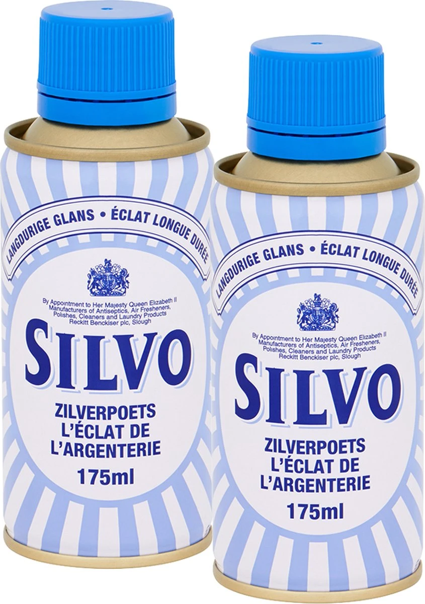 Silvo Zilverpoets - Poetsmiddel -Zilverglans - 2x 175 mL - Voordeelverpakking Silvo Zilverpoets - Poetsmiddel -Zilverglans - 2x 175 ML - Voordeelverpakking -bol winkel