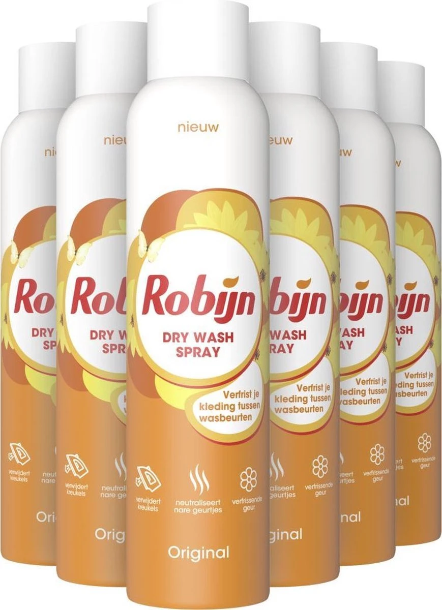 Robijn Dry Wash Spray 6 x 50 ml travel size voordeelpakket Robijn Dry Wash Spray 6 X 50 Ml Travel Size Voordeelpakket -bol winkel