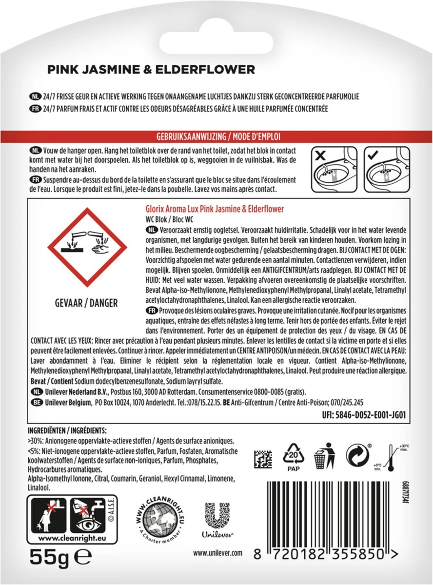 Glorix Aroma Lux Pink Jasmine & Elderflower Toiletblokken - 9 stuks - Voordeelverpakking Glorix Aroma Lux Pink Jasmine & Elderflower Toiletblokken - 9 Stuks - Voordeelverpakking -bol winkel 888x1200 1